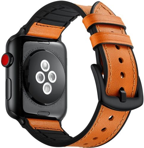 Eternico Leather and Silicone Band