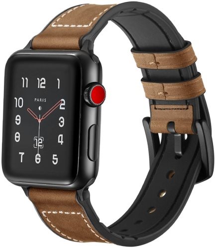 Eternico Leather and Silicone Band