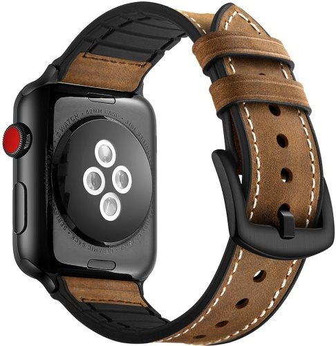 Eternico Leather and Silicone Band