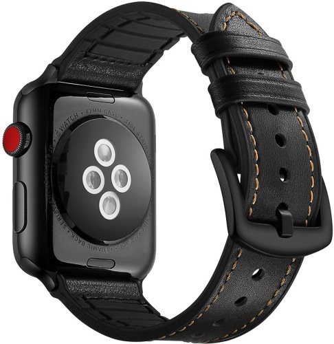 Eternico Leather and Silicone Band
