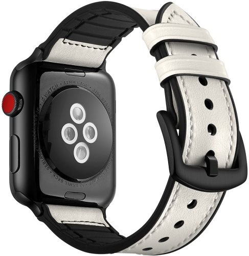 Eternico Leather and Silicone Band