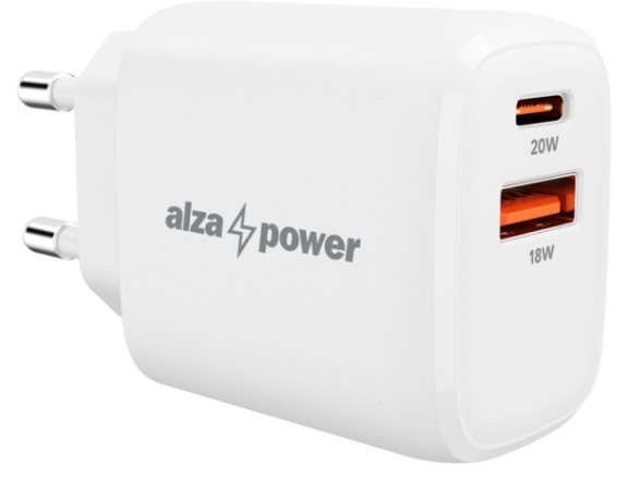 AlzaPower A100 Fast Charge 20W weißes Netzladegerät