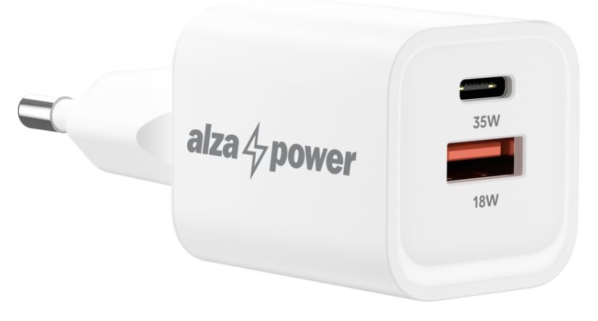 Nabíjačka do siete AlzaPower G400CA Fast Charge 35W biela