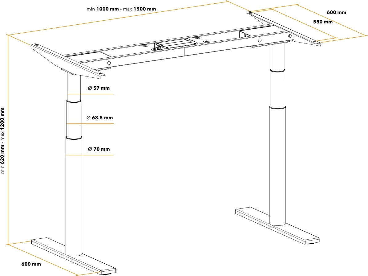 Výškovo nastaviteľný stôl AlzaErgo Table ET1 Ionic sivý