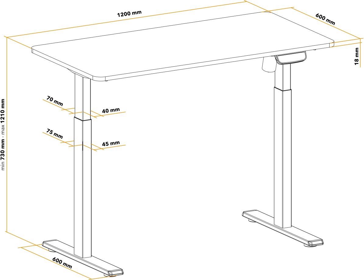 Výškovo nastaviteľný stôl AlzaErgo Table ET4 AiO Touch 120×60 cm biely
