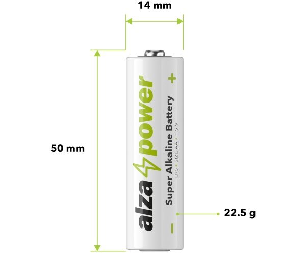 Jednorazová tužková batéria AA – AlzaPower Super Alkaline LR6 (AA) 4 ks v eko-boxe