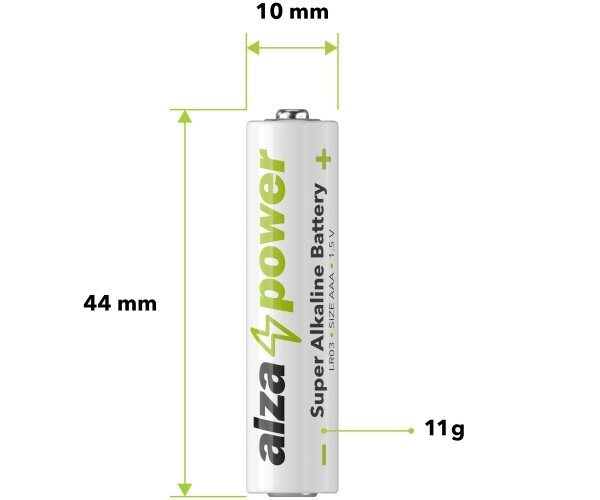 Jednorazová tužková batéria AAA AlzaPower Super Alkaline LR03 (AAA) 5 x 4ks
