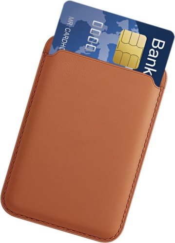 MagSafe peňaženka AlzaGuard Genuine Leather Wallet Compatible with Magsafe sedlovo hnedá