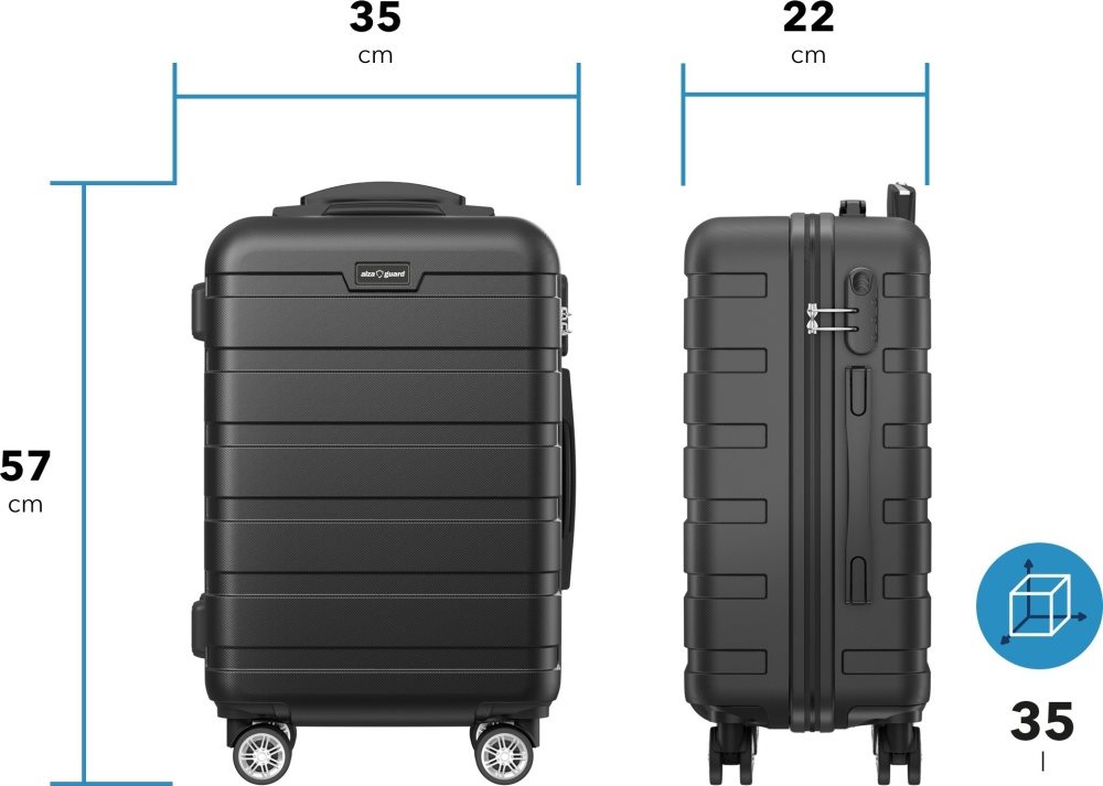 Reisekoffer AlzaGuard Traveler Suitcase, Größe. S - schwarz