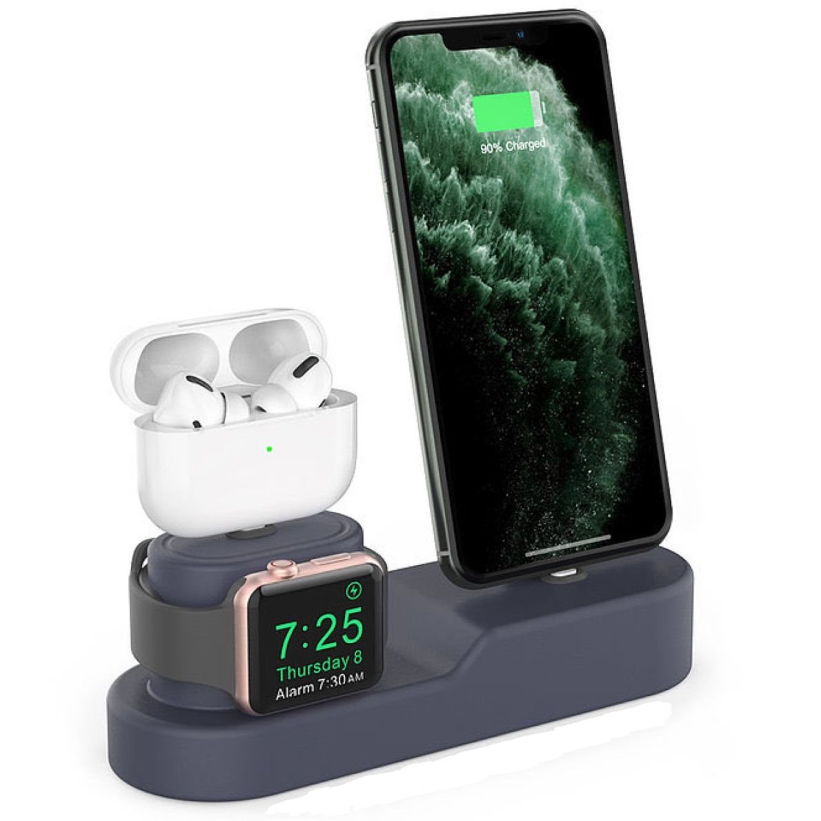 AhaStyle stojan pro Airpods, iPhone a iWatch navy blue 
