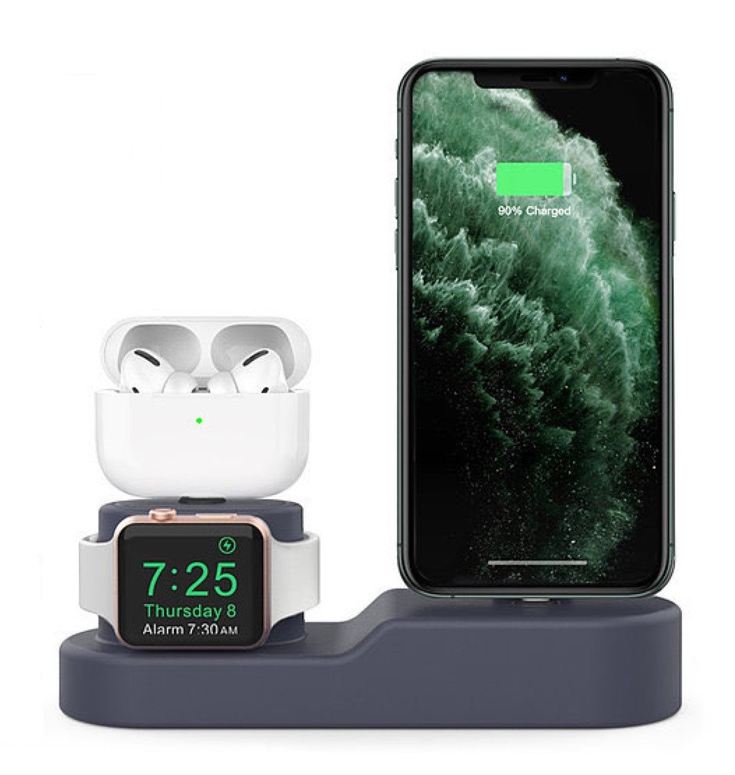 AhaStyle stojan pro Airpods, iPhone a iWatch navy blue 