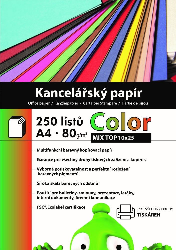 Alza Color A4 MIX TOP 10x 25 sheets 