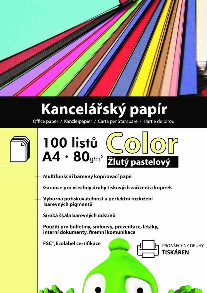 Alza Color A4 Pastel Yellow 