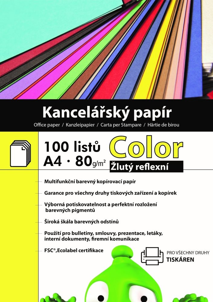 Alza Color A4 Reflective Yellow 