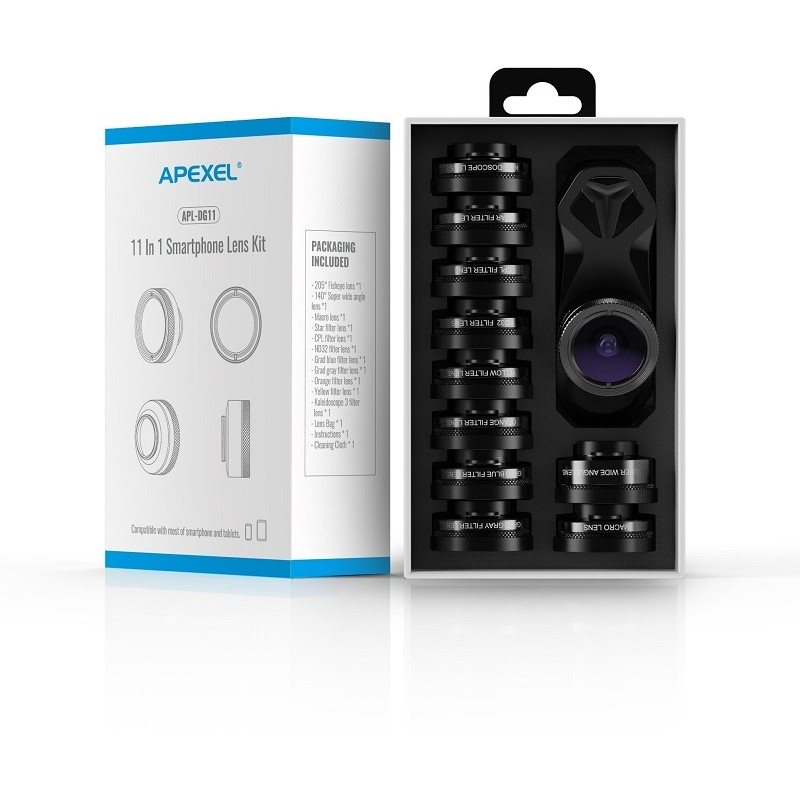 Sada objektívov pre mobilný telefón Apexel 11 in 1