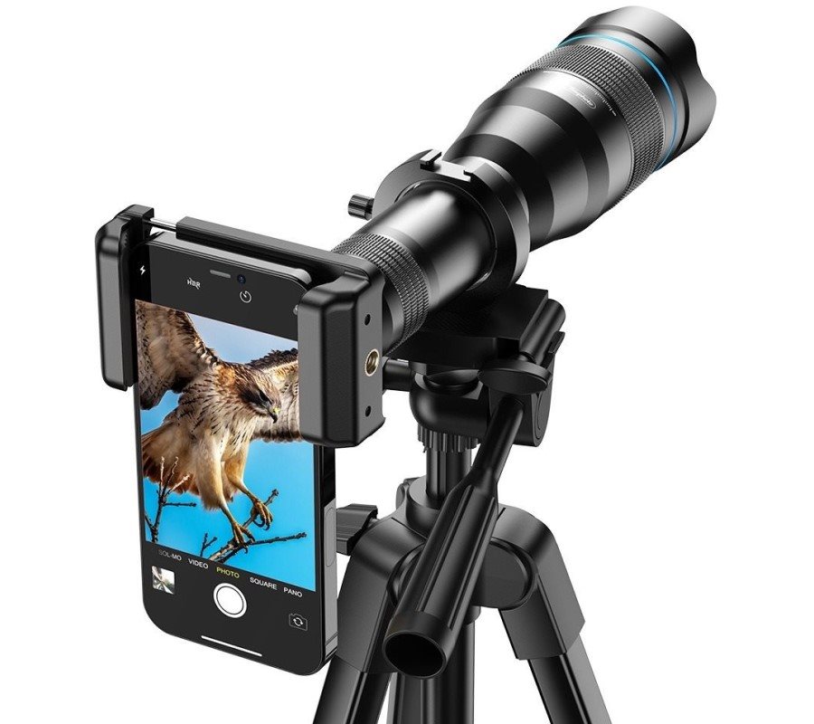 Objektív pre mobilný telefón Apexel 60X Telescope Lens with Camera Tripod