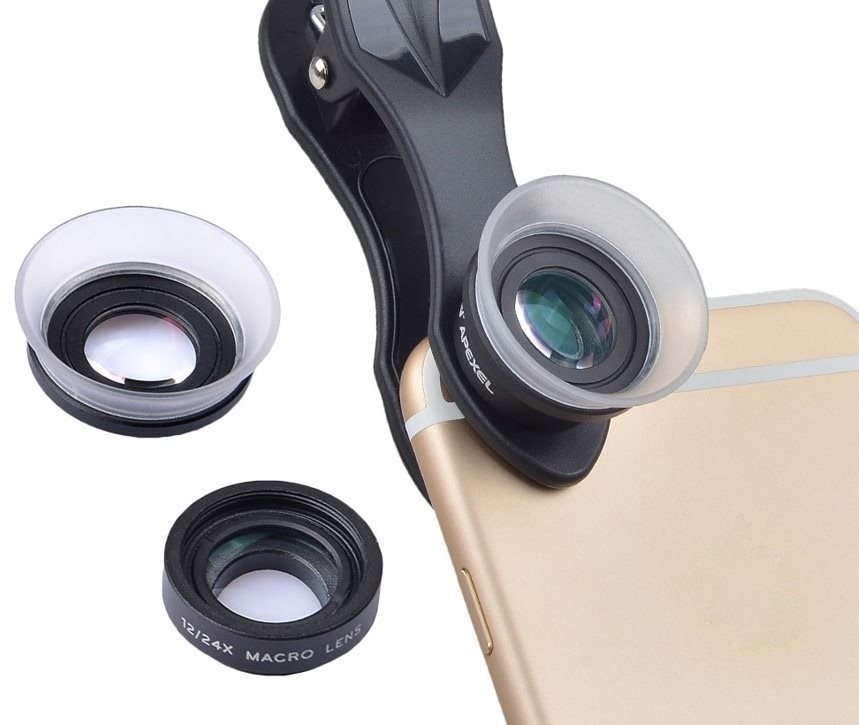 Objektív pre mobilný telefón Apexel 2-in-1 Lens Kit-- 12X/24X Macro Lens