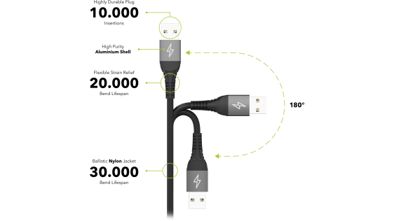 AlzaPower AluCore Ultra Durable USB-A zu Lightning (C189) 1m dunkelgrau