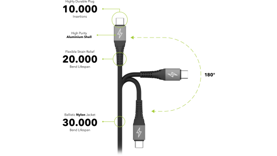 AlzaPower AluCore Ultra Durable USB-C to Lightning (C94) 1m dark grey