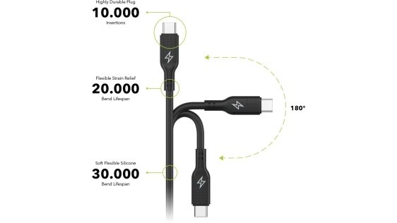AlzaPower SilkCore USB-C / USB-C 2.0 5A, 240W, 1m, schwarz