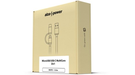 AlzaPower Core 2in1 Micro USB + USB-C - 0,5 m - schwarz