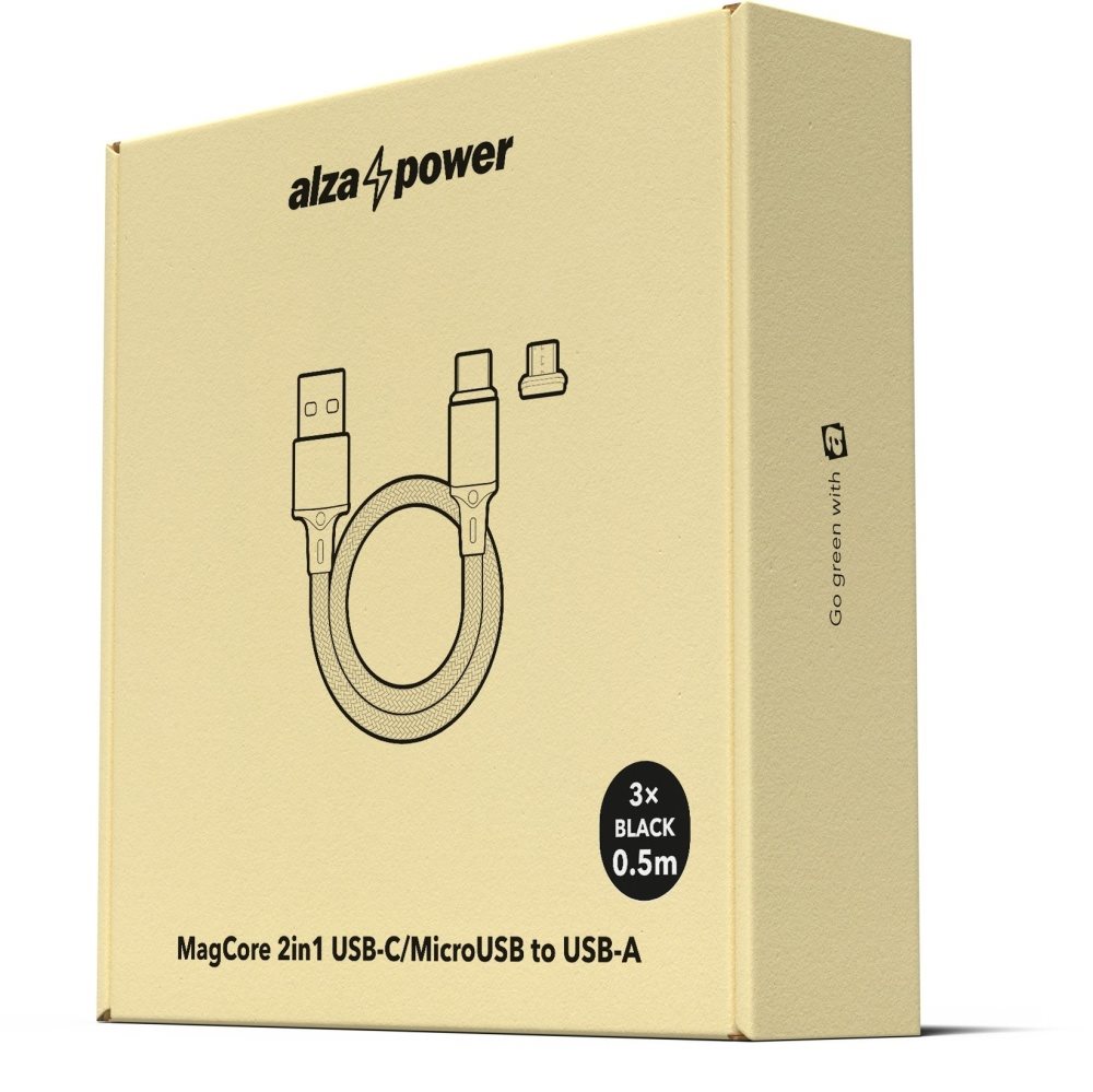 AlzaPower MagCore 2in1 USB-C + Micro USB, 5A, Multipack 3Stk. AlzaPower MagCore 2in1 USB-C + Micro USB, 5A, Multipack 3Stk.