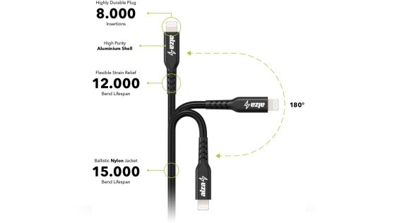 AlzaPower AluCore USB-C to Lightning MFi 