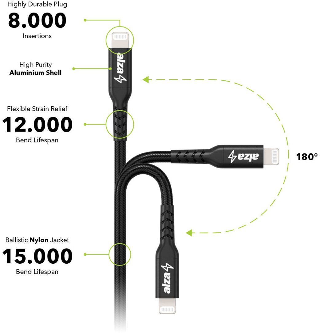 AlzaPower AluCore USB-C to Lightning MFi