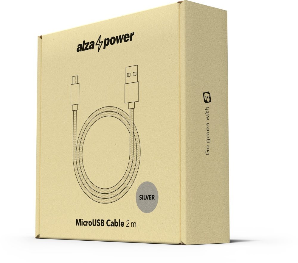 AlzaPower AluCore Micro USB 2m Silver
