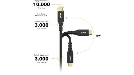 Dátový kábel AlzaPower AluCore USB-C / USB-C 3.2 Gen 2