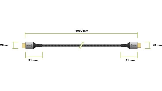 AlzaPower Alucore DisplayPort (M) to DisplayPort (M) video cable