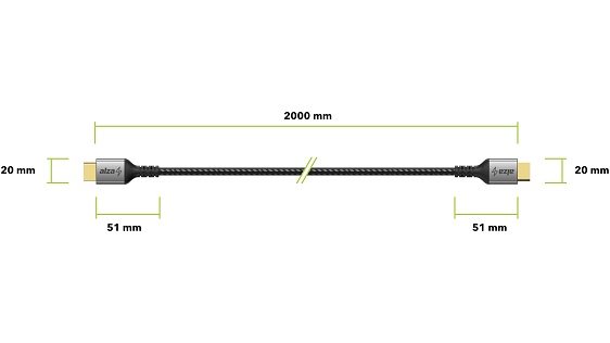 Video kabel AlzaPower Alucore DisplayPort (M) na DisplayPort (M)