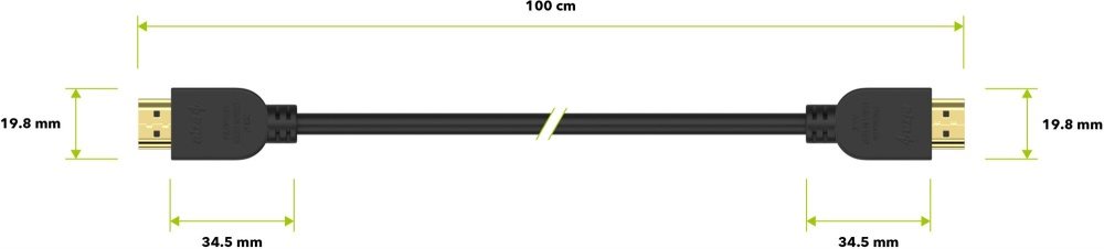 AlzaPower Premium HDMI 2.0 High Speed 4K 1m