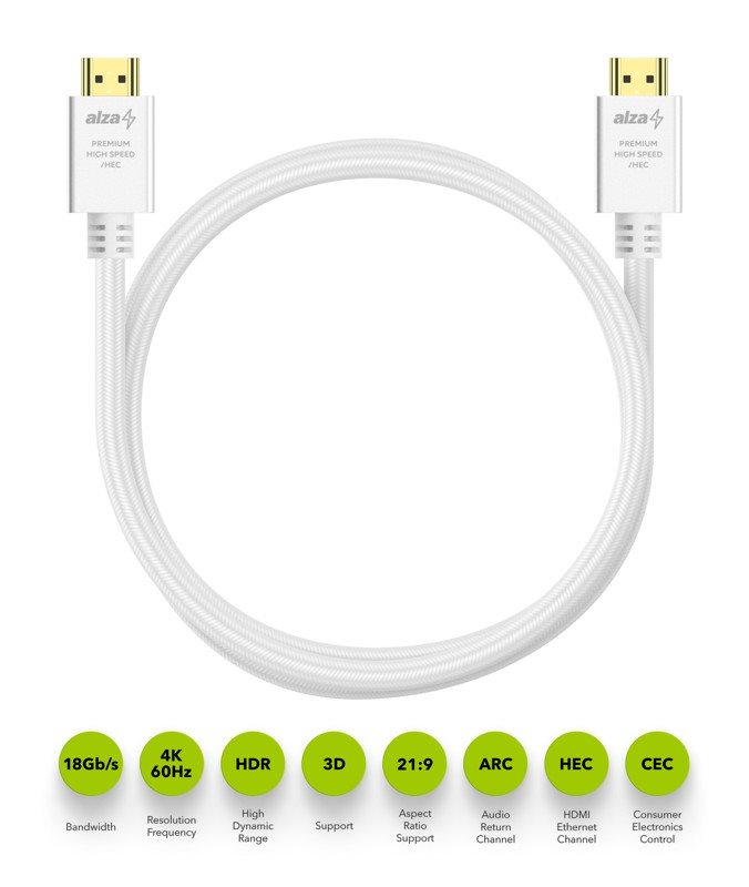 AlzaPower AluCore Premium HDMI 2.0 High Speed 4K 