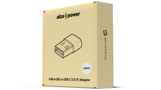AlzaPower USB-A (M) na USB-C 2.0 (F) 