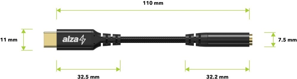 Adaptér AlzaPower USB-C (M) na 3.5mm Jack (F) 