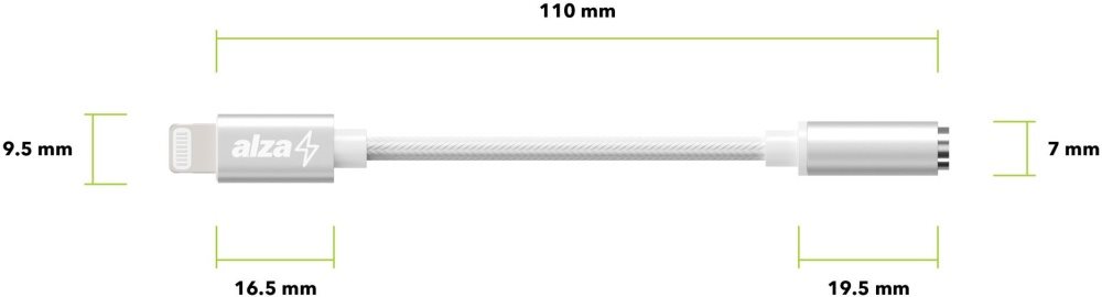 AlzaPower Lightning MFi to 3.5mm Jack (F)