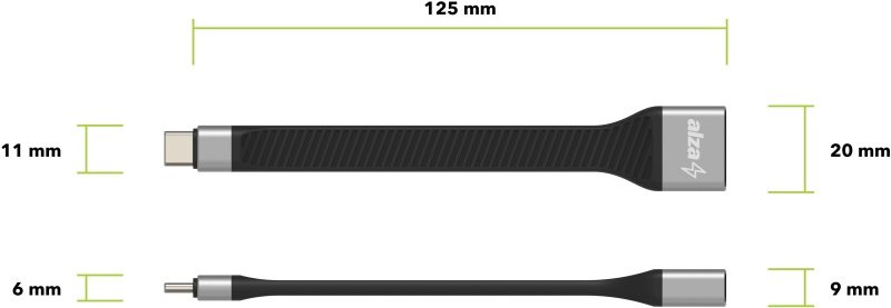 AlzaPower FlexCore USB-C 3.2 Gen 2 (M) na USB-A (F)