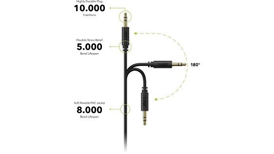 AlzaPower Core Audio 3,5 mm Jack (M) to 3,5 mm Jack (F)
