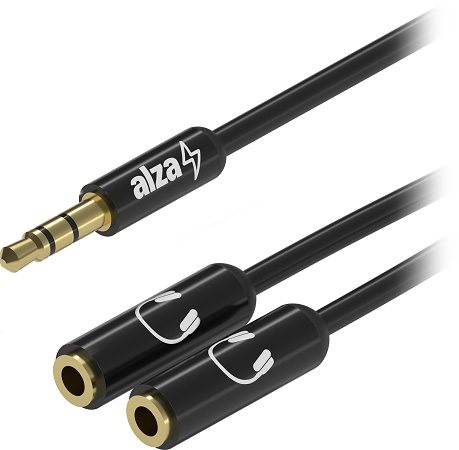 AlzaPower 3,5 mm Jack (M) to 2× 3,5 mm Jack (F)