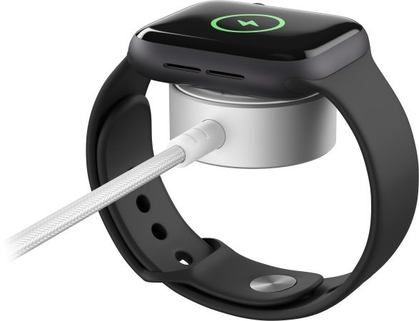 MagSafe bezdrôtová nabíjačka AlzaPower WAC200S Wireless Apple Watch Charger strieborná
