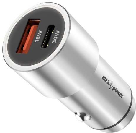 AlzaPower Car Charger X525 USB-A + USB-C Power Delivery 30W