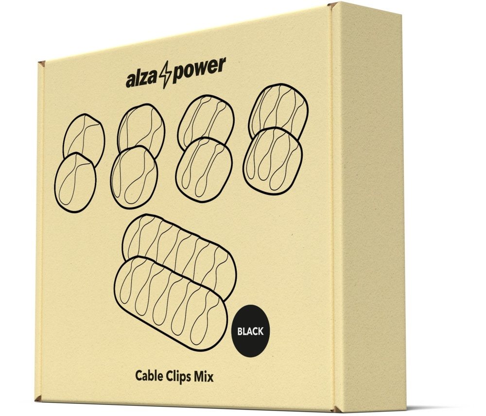 AlzaPower Cable Clips Mix 10 pcs