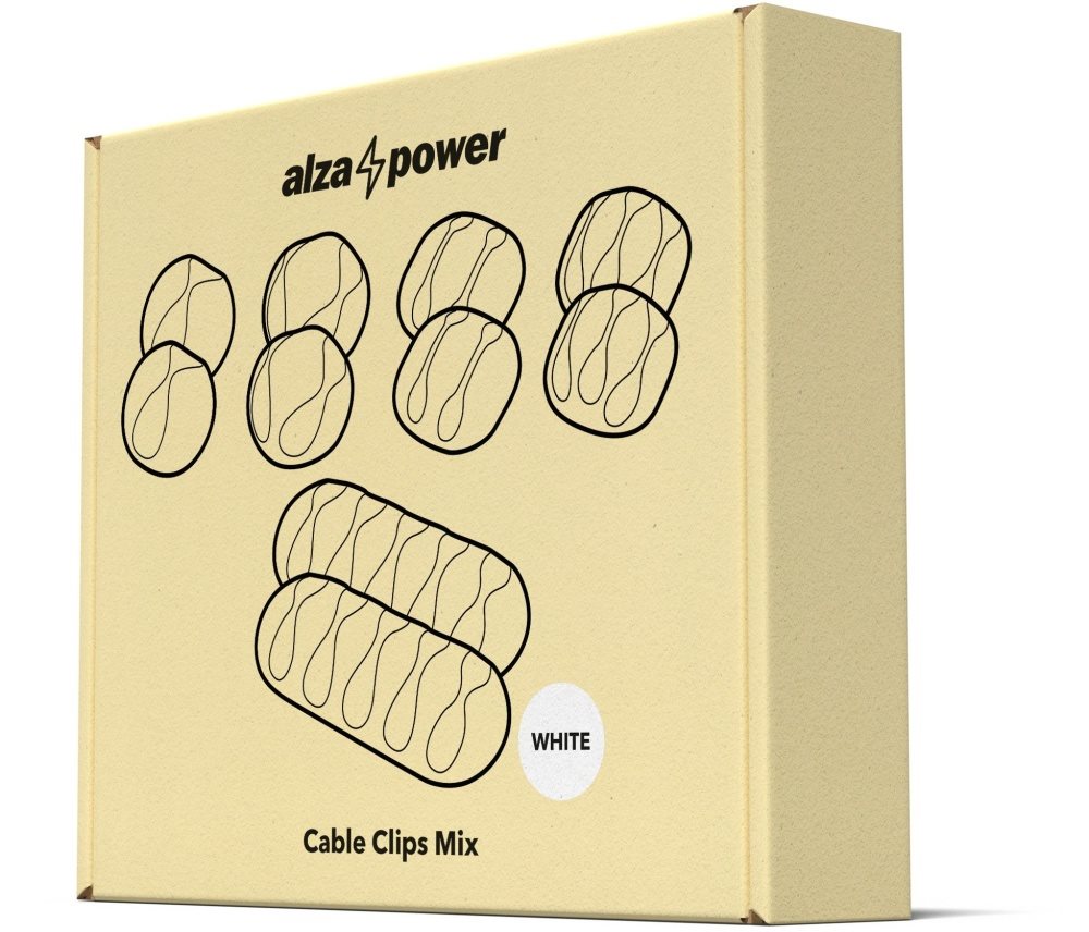 AlzaPower Cable Clips Mix 10 pcs