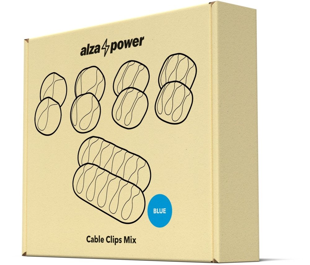 AlzaPower Cable Clips Mix 10 pcs