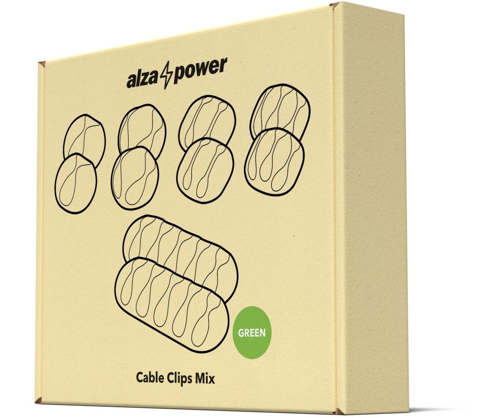 AlzaPower Cable Clips Mix 10 pcs