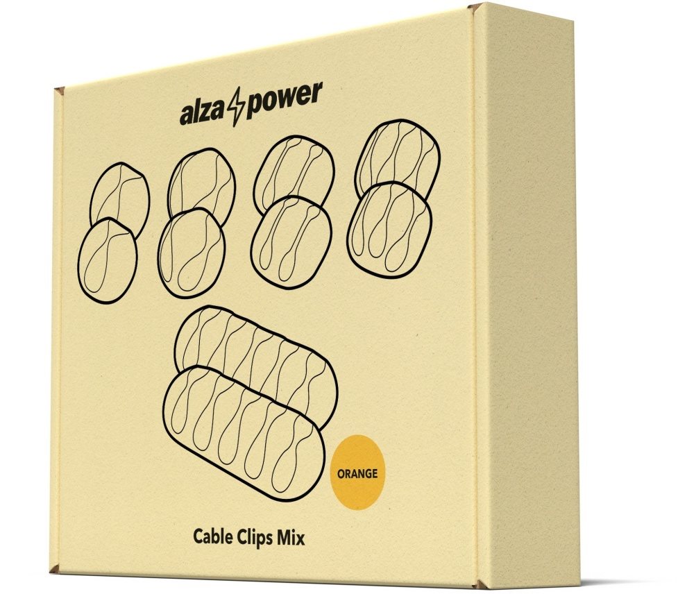 AlzaPower Cable Clips Mix 10 pcs