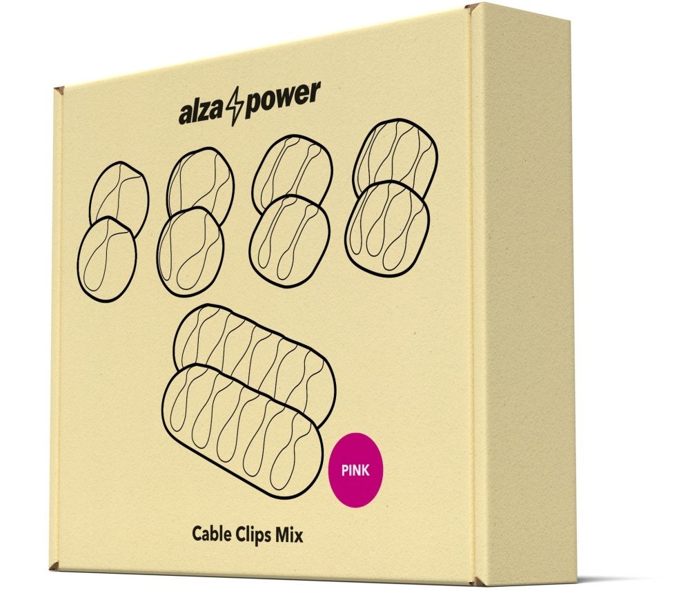 AlzaPower Cable Clips Mix 10 pcs