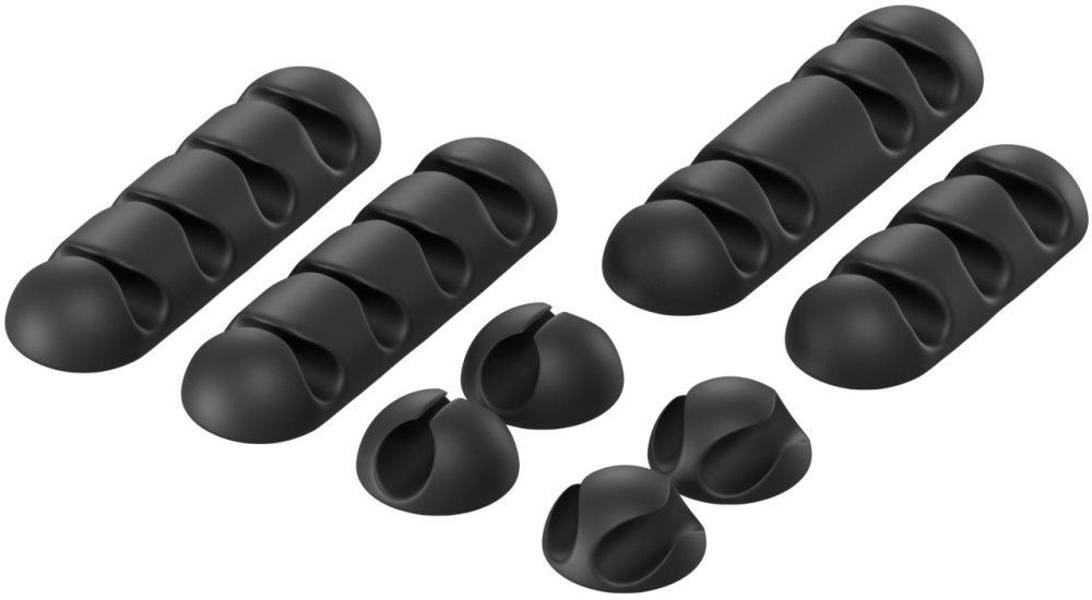 AlzaPower Cable Clips Mix 8 pcs
