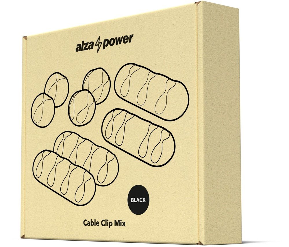 AlzaPower Cable Clips Mix 8 db